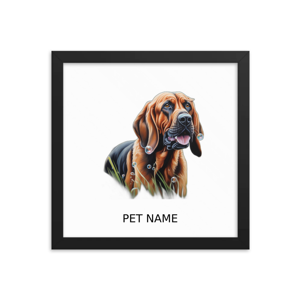 PugMug Custom Bloodhound Framed Print with Your Pet’s Name