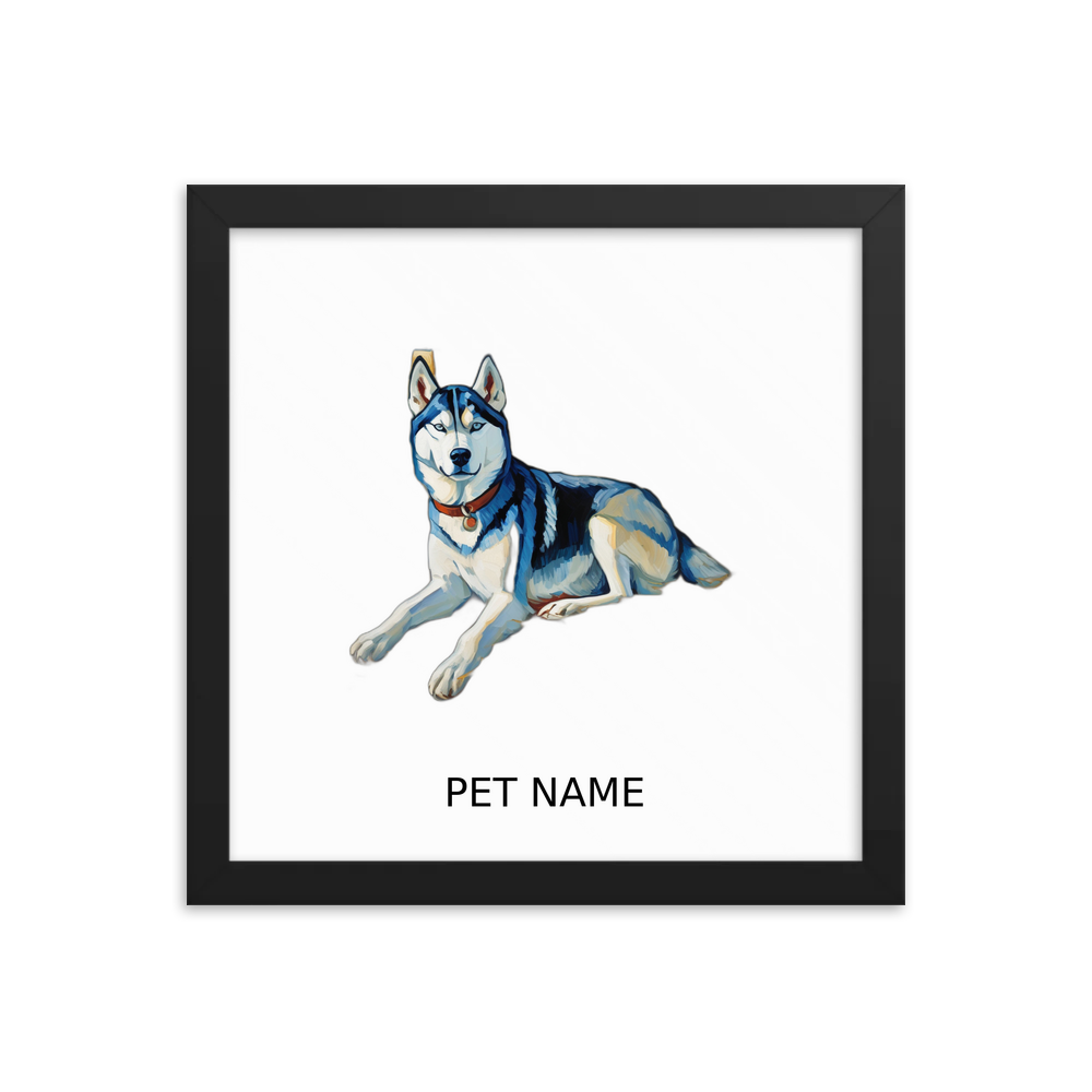 PugMug Custom Siberian Husky Framed Print with Your Pet’s Name