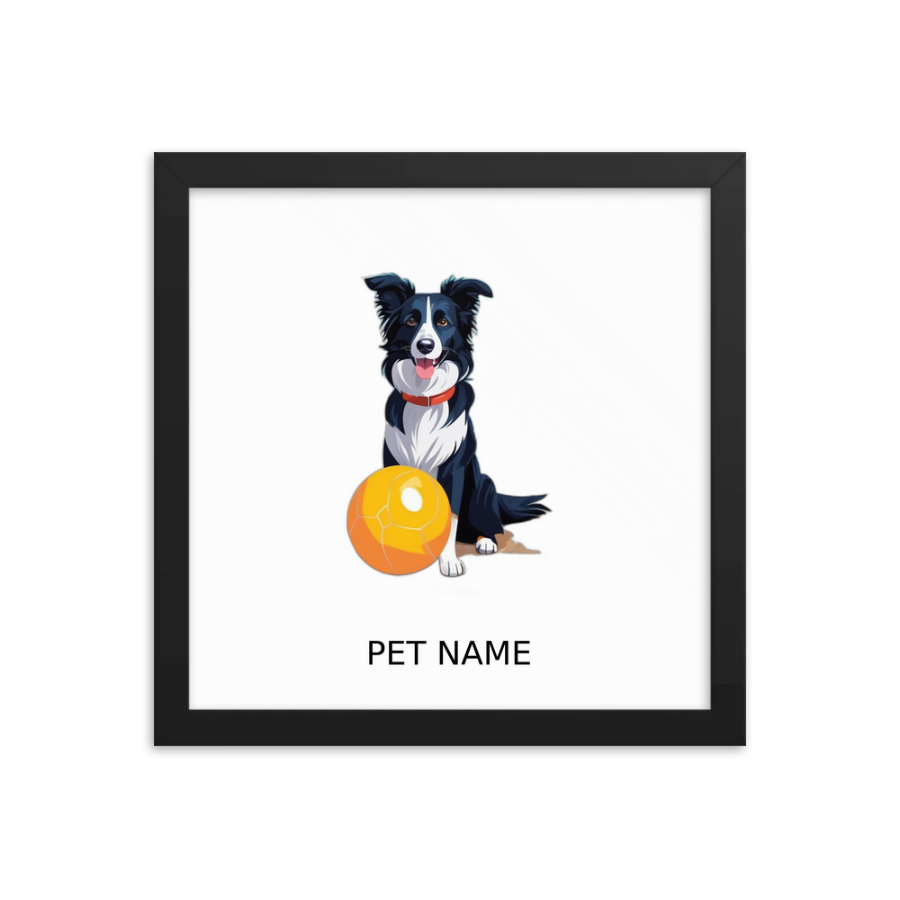 PugMug Custom Border Collie Framed Print with Your Pet’s Name
