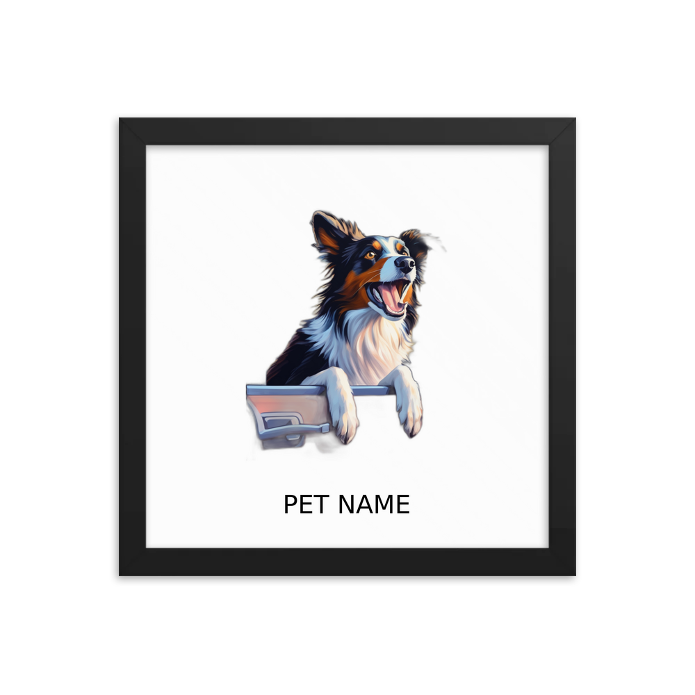 PugMug Custom Border Collie Framed Print with Your Pet’s Name