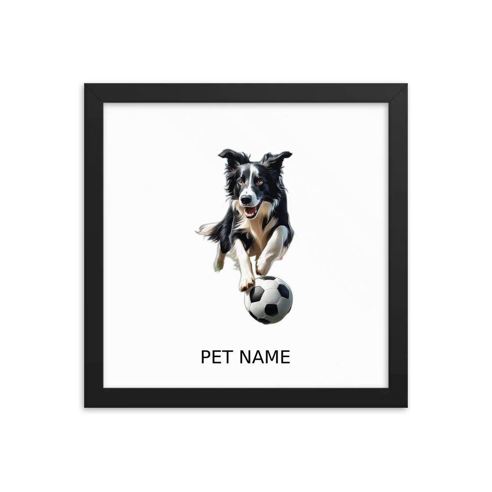 PugMug Custom Border Collie Framed Print with Your Pet’s Name
