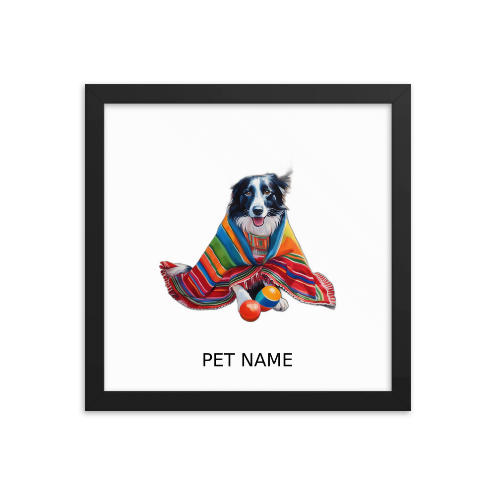 PugMug Custom Border Collie Framed Print with Your Pet’s Name