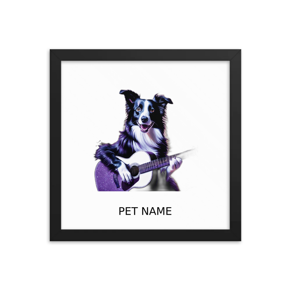 PugMug Custom Border Collie Framed Print with Your Pet’s Name