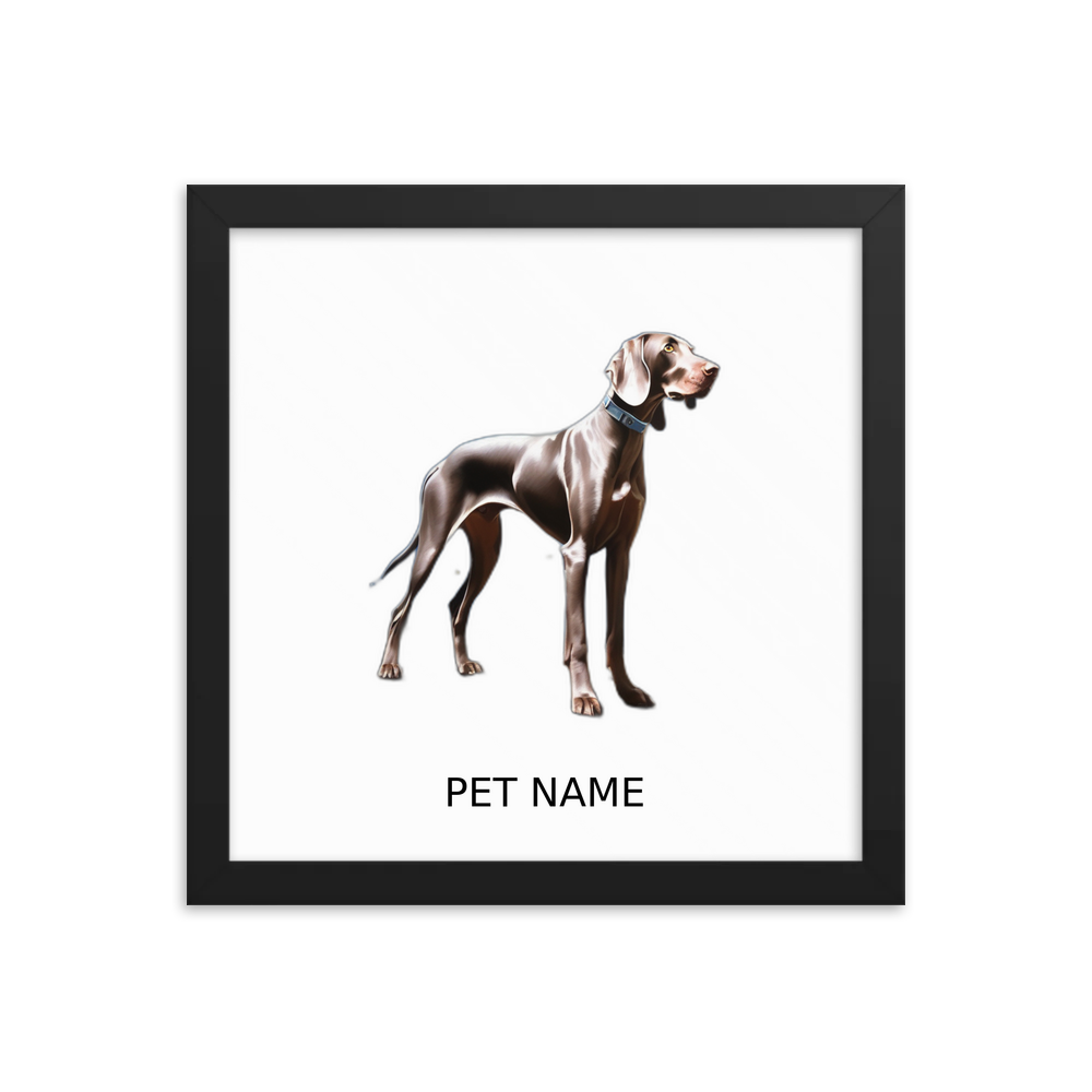 PugMug Custom Weimaraner Framed Print with Your Pet’s Name