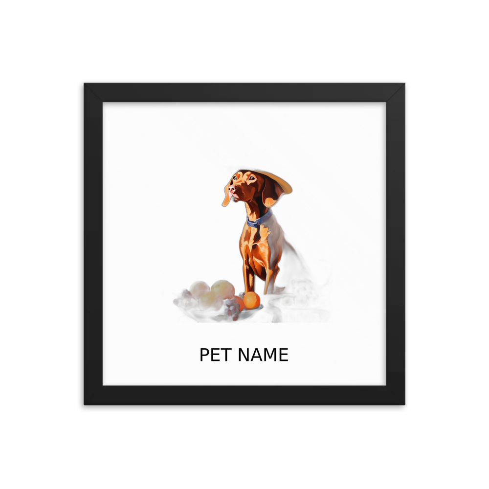 PugMug Custom Vizsla Framed Print with Your Pet’s Name