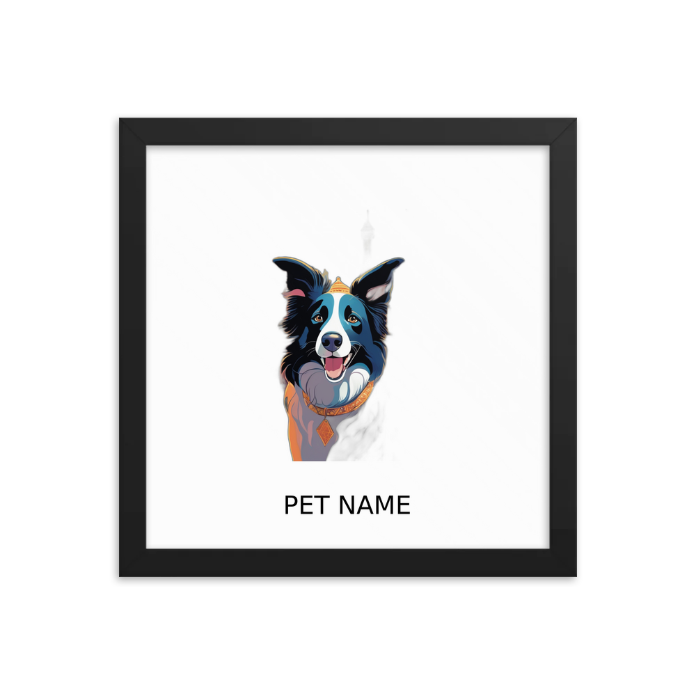 PugMug Custom Border Collie Framed Print with Your Pet’s Name