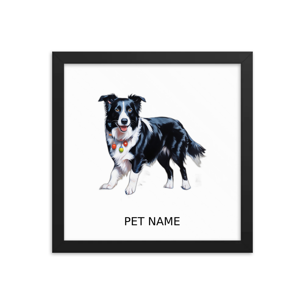 PugMug Custom Border Collie Framed Print with Your Pet’s Name