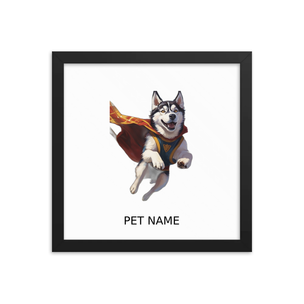 PugMug Custom Siberian Husky Framed Print with Your Pet’s Name