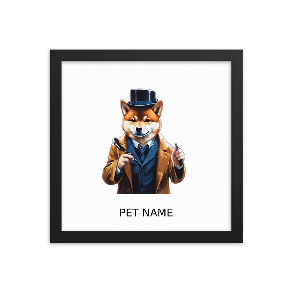 PugMug Custom Shiba Inu Framed Print with Your Pet’s Name