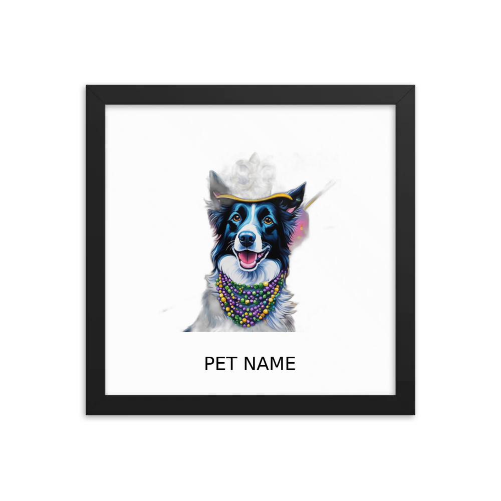 PugMug Custom Border Collie Framed Print with Your Pet’s Name
