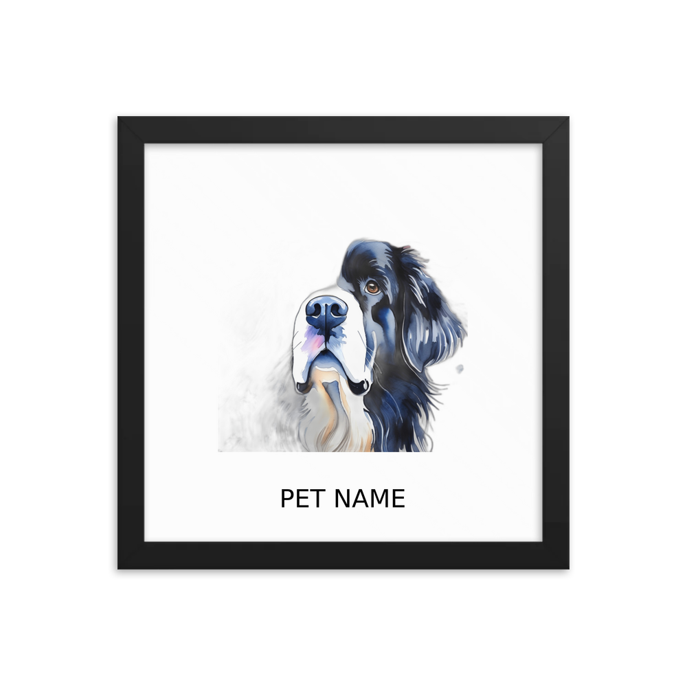 PugMug Custom Newfoundland Framed Print with Your Pet’s Name