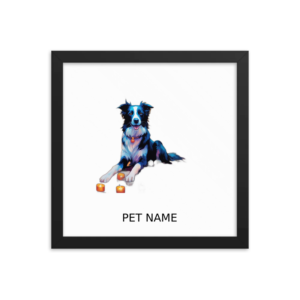 PugMug Custom Border Collie Framed Print with Your Pet’s Name