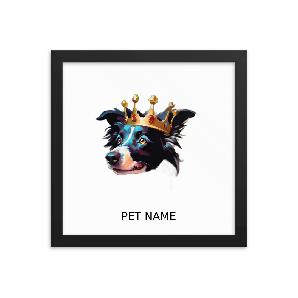 PugMug Custom Border Collie Framed Print with Your Pet’s Name
