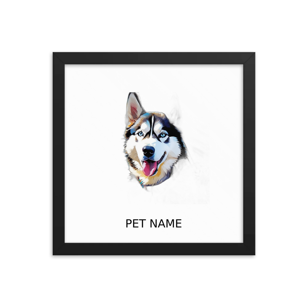 PugMug Custom Siberian Husky Framed Print with Your Pet’s Name