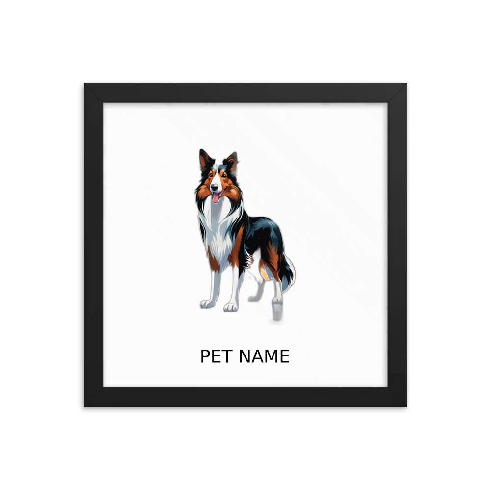 PugMug Custom Collie Framed Print with Your Pet’s Name