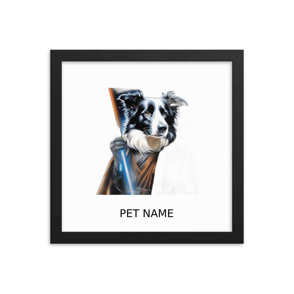 PugMug Custom Border Collie Framed Print with Your Pet’s Name