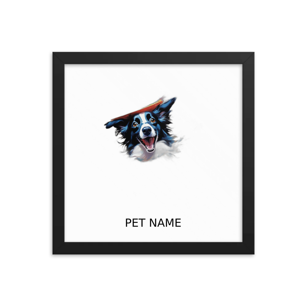 PugMug Custom Border Collie Framed Print with Your Pet’s Name