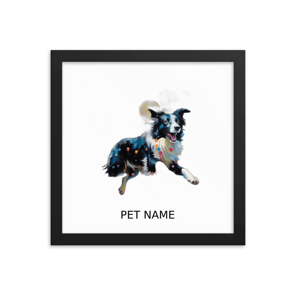 PugMug Custom Border Collie Framed Print with Your Pet’s Name