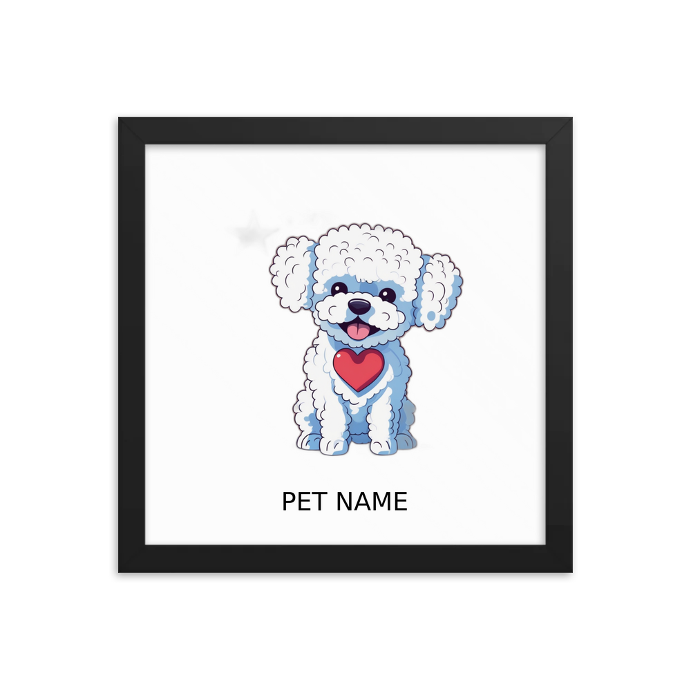 PugMug Custom Bichons Frise Framed Print with Your Pet’s Name