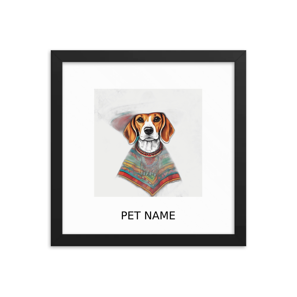 PugMug Custom Beagle Framed Print with Your Pet’s Name