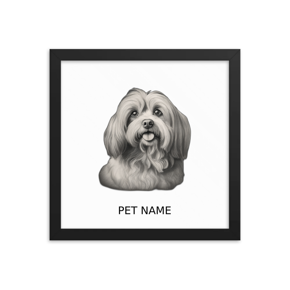 PugMug Custom Tan Havanese Dog Framed Print with Your Pet’s Name
