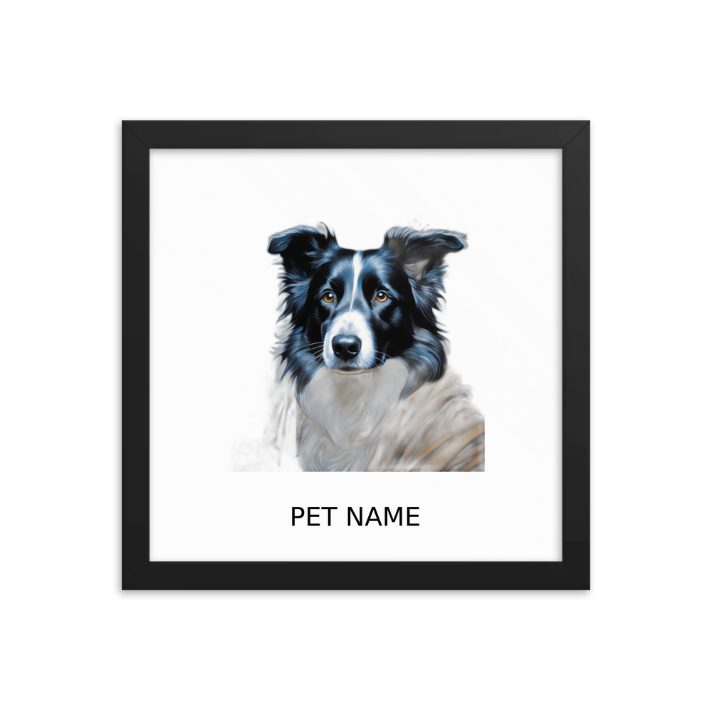 PugMug Custom Border Collie Framed Print with Your Pet’s Name