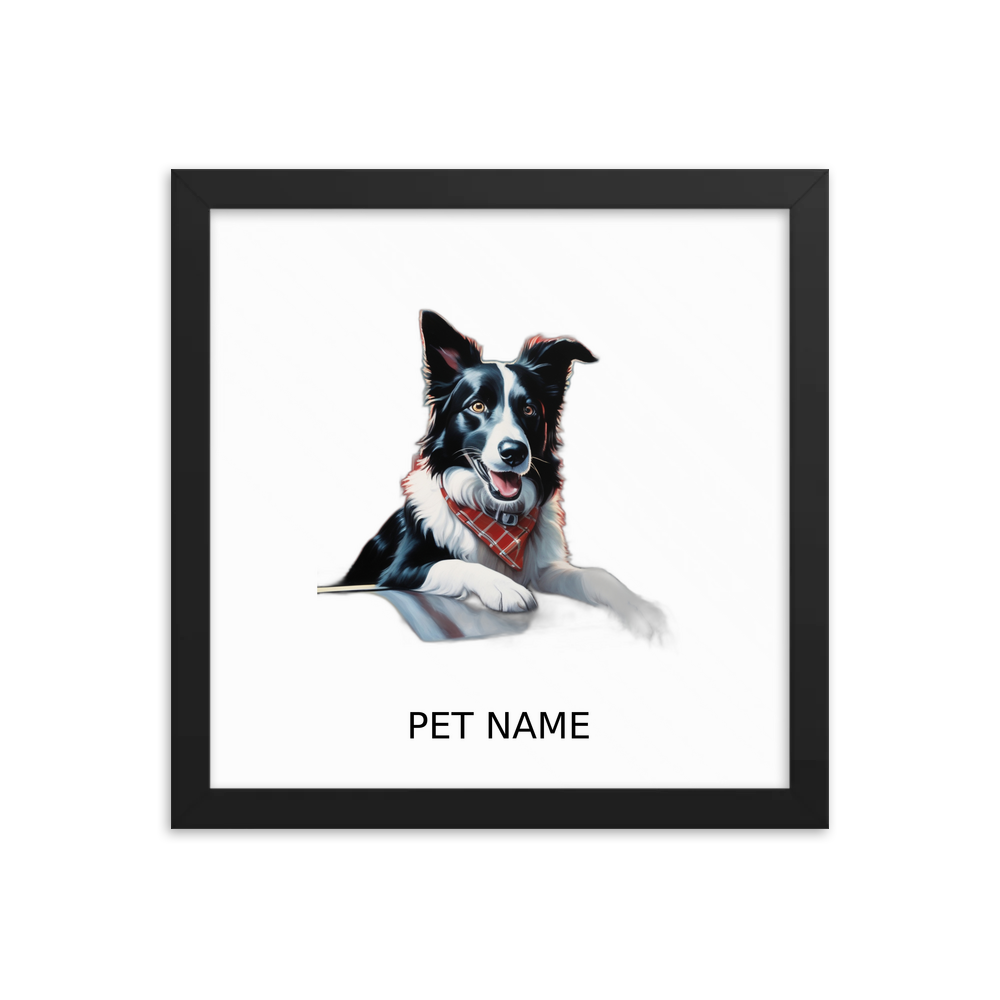 PugMug Custom Border Collie Framed Print with Your Pet’s Name