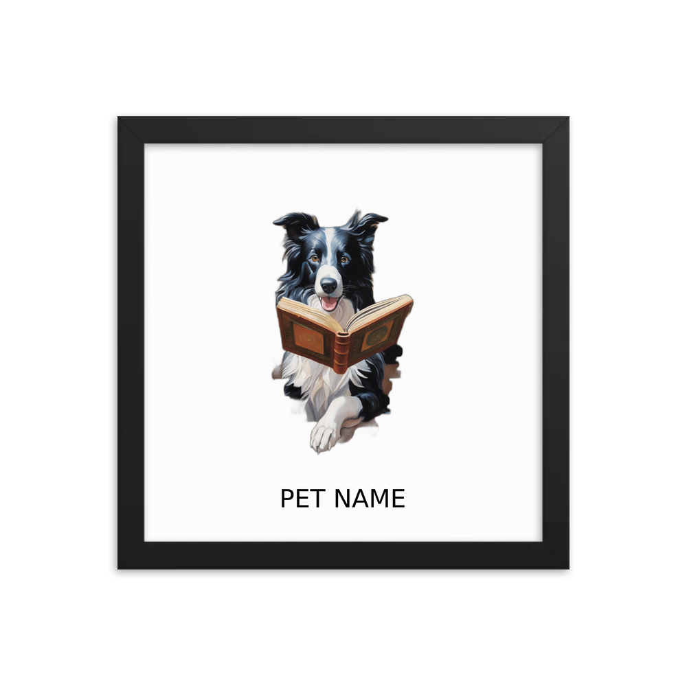 PugMug Custom Border Collie Framed Print with Your Pet’s Name