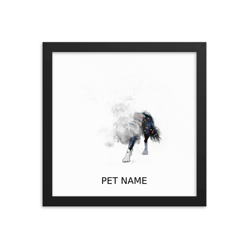 PugMug Custom Border Collie Framed Print with Your Pet’s Name