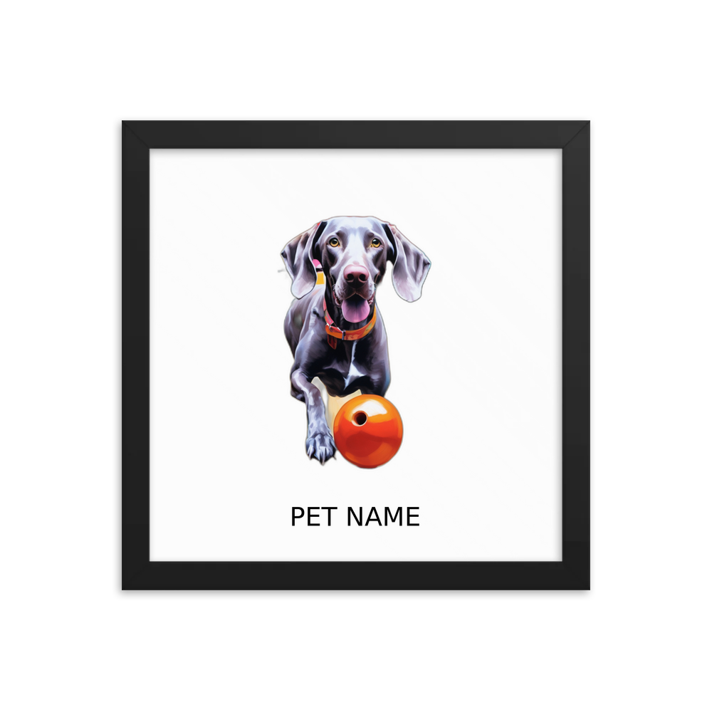 PugMug Custom Weimaraner Framed Print with Your Pet’s Name