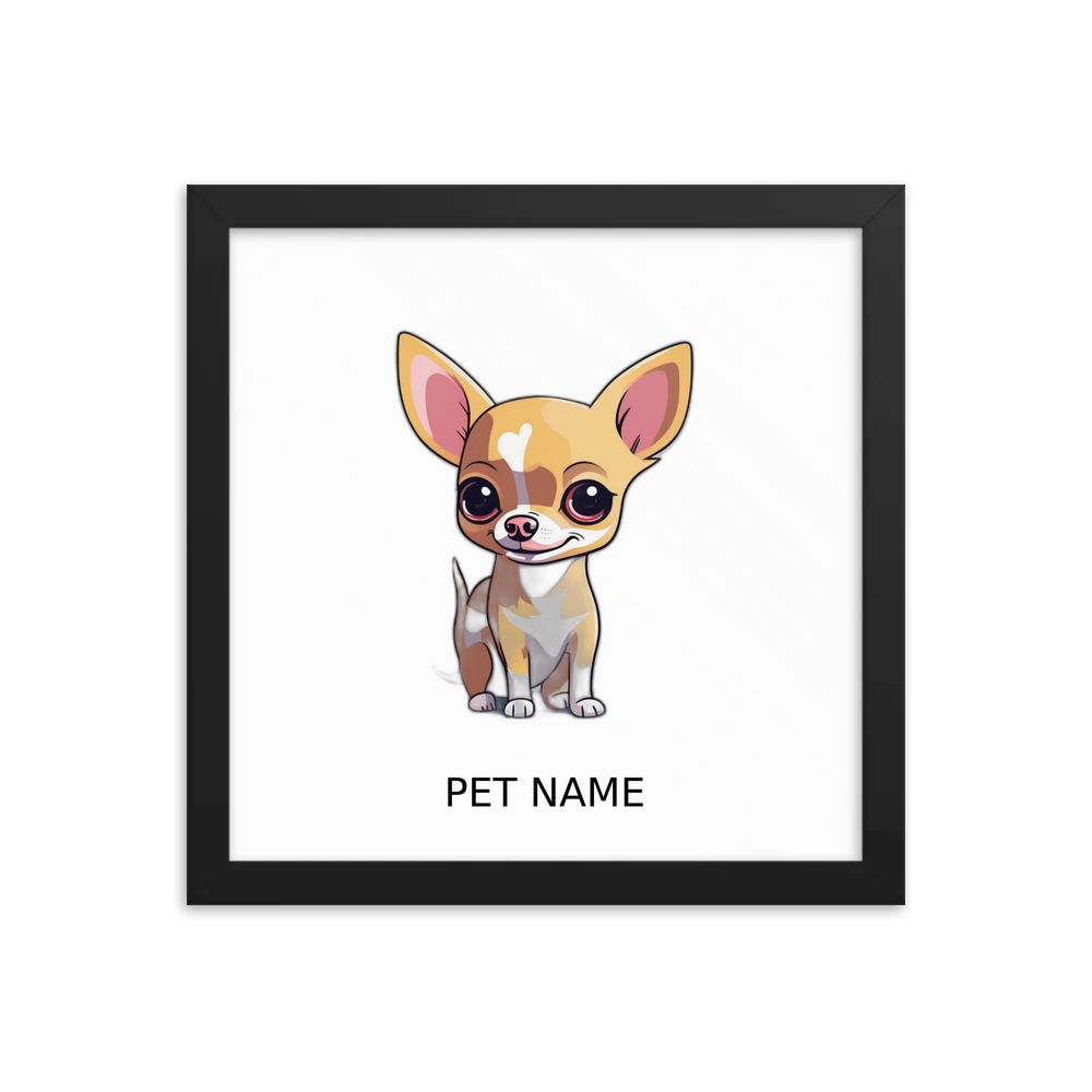 PugMug Custom Chihuahua Framed Print with Your Pet’s Name