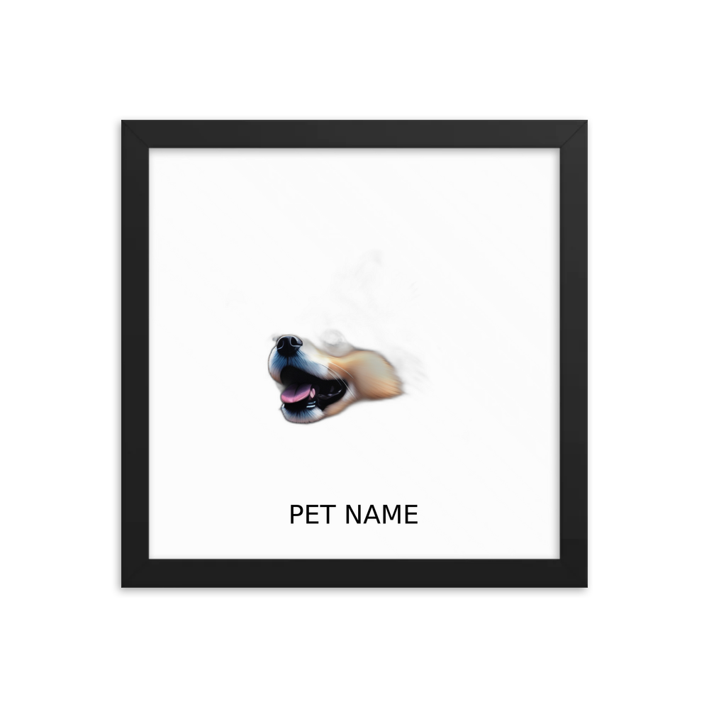 PugMug Custom Tan Pomeranian Framed Print with Your Pet’s Name