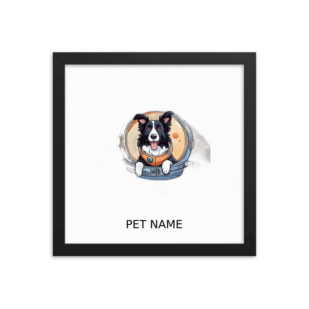 PugMug Custom Border Collie Framed Print with Your Pet’s Name