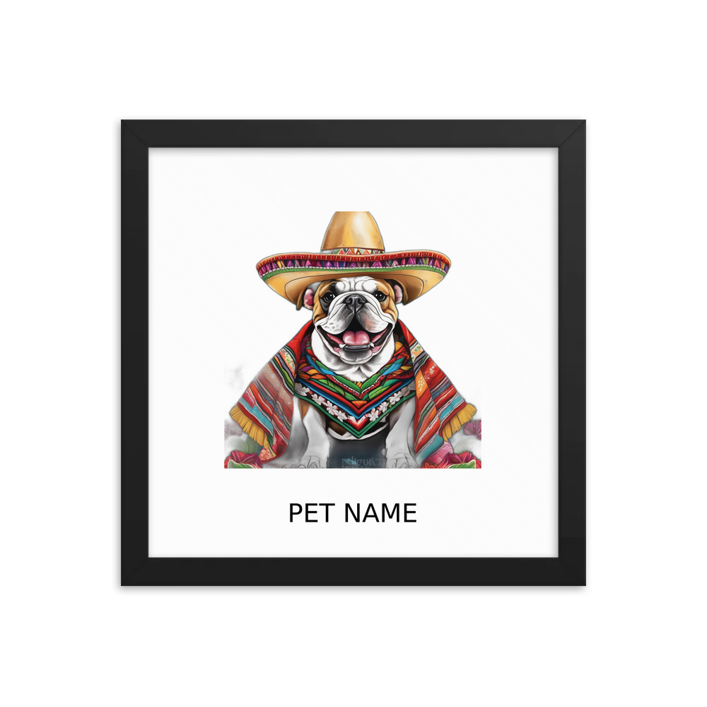 PugMug Custom Bulldog Framed Print with Your Pet’s Name