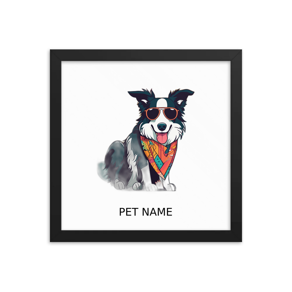 PugMug Custom Border Collie Framed Print with Your Pet’s Name