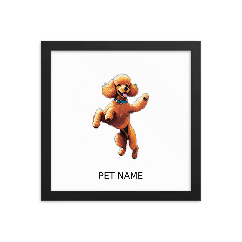 PugMug Custom Tan Poodle Framed Print with Your Pet’s Name