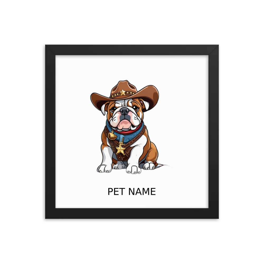 PugMug Custom Bulldog Framed Print with Your Pet’s Name