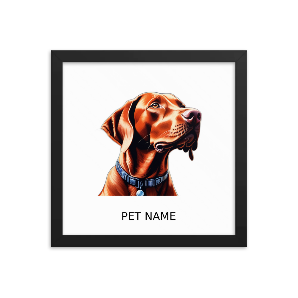 PugMug Custom Vizsla Framed Print with Your Pet’s Name