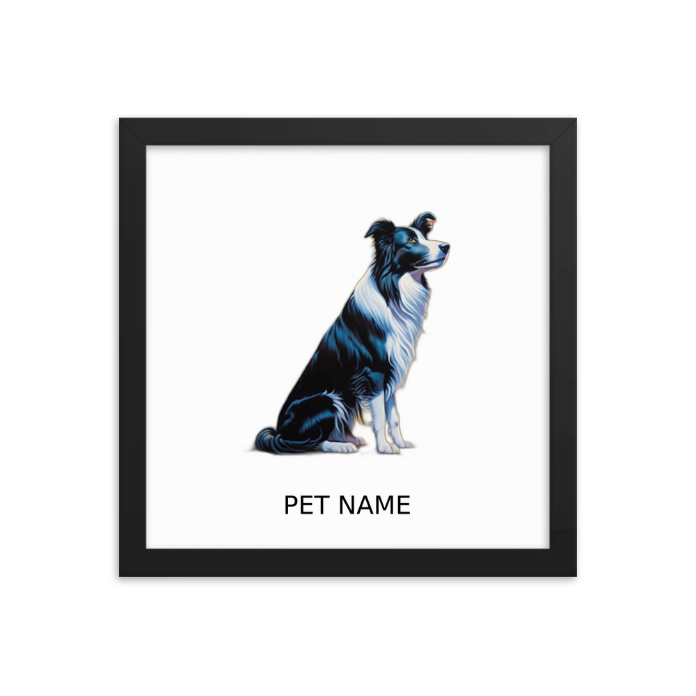 PugMug Custom Border Collie Framed Print with Your Pet’s Name