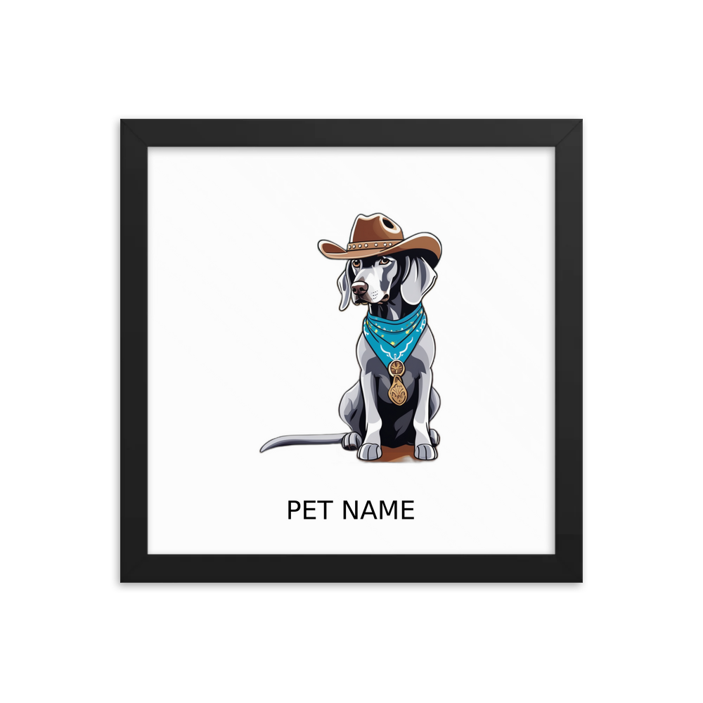 PugMug Custom Weimaraner Framed Print with Your Pet’s Name