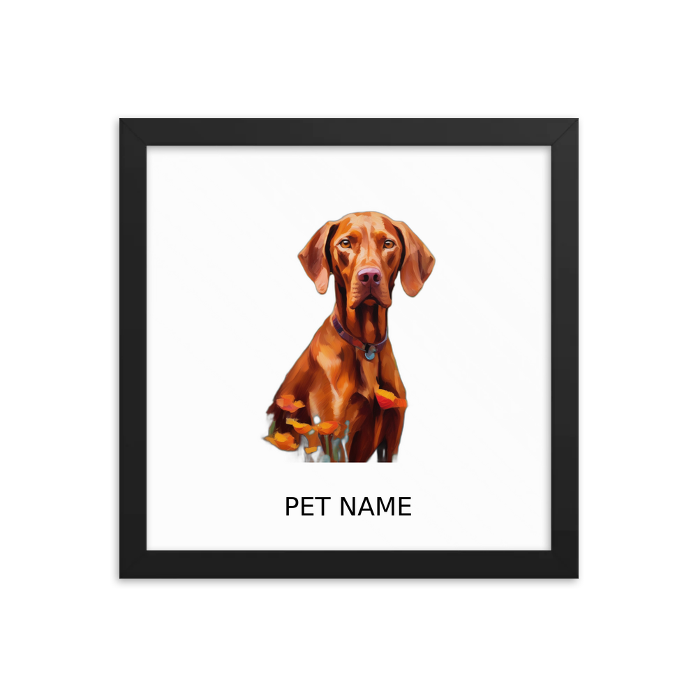 PugMug Custom Vizsla Framed Print with Your Pet’s Name