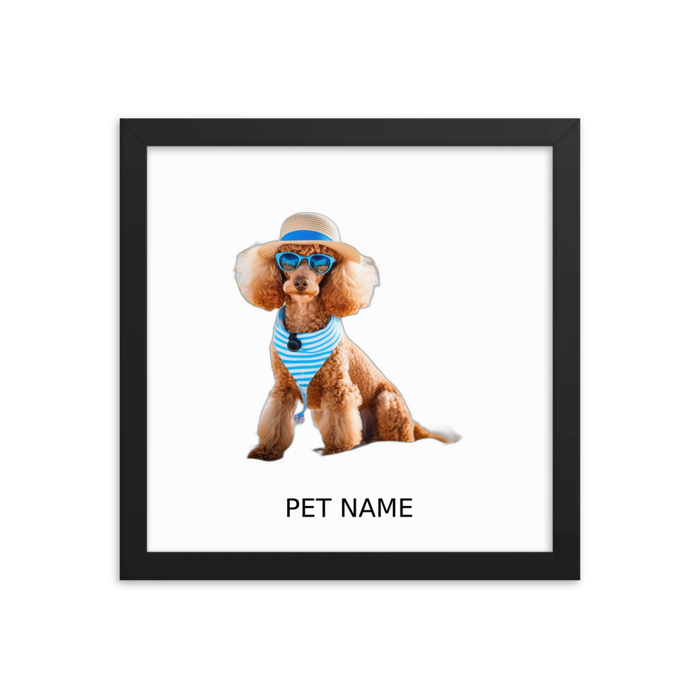 PugMug Custom Tan Poodle Framed Print with Your Pet’s Name