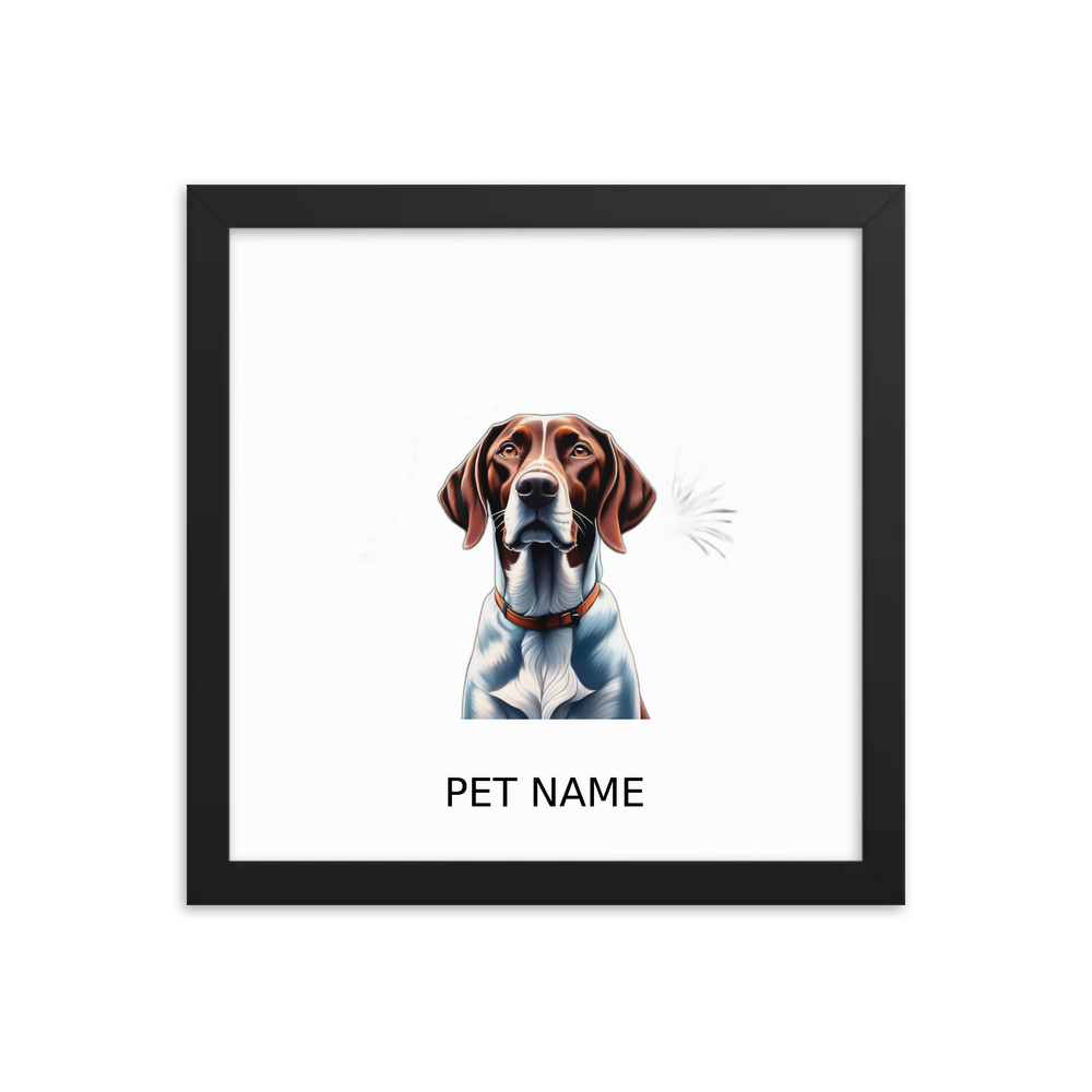 PugMug Custom Pointer Dog Framed Print with Your Pet’s Name
