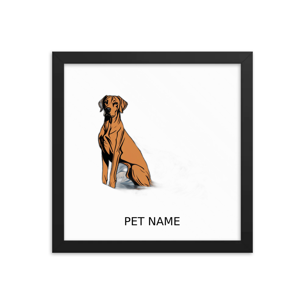 PugMug Custom Rhodesian Ridgeback Framed Print with Your Pet’s Name