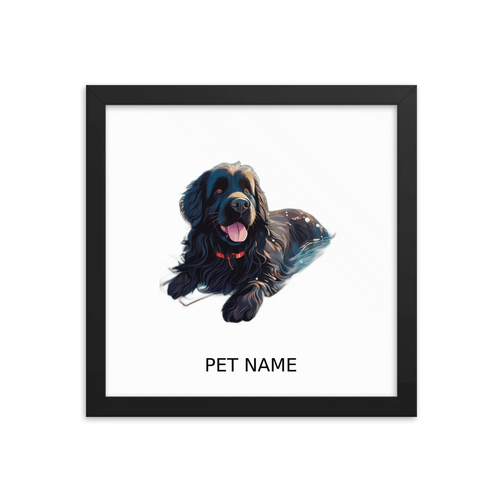 PugMug Custom Newfoundland Framed Print with Your Pet’s Name