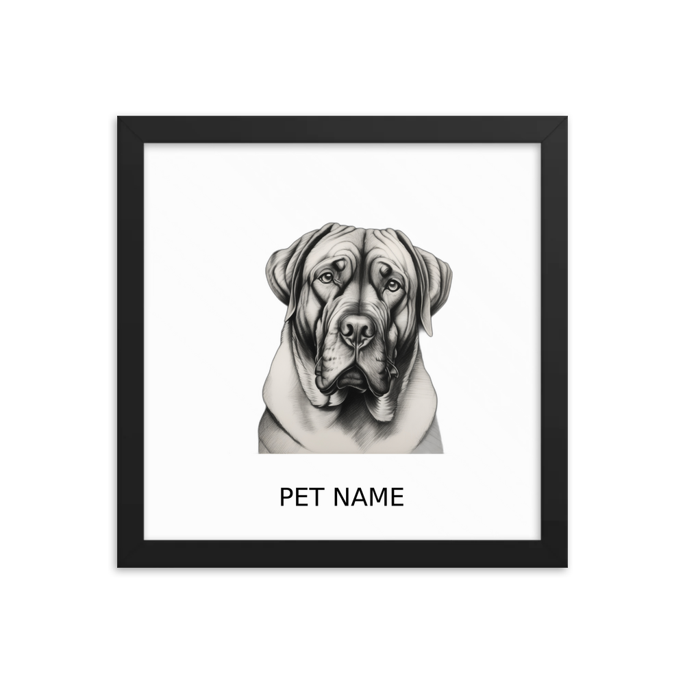 PugMug Custom Mastiff Framed Print with Your Pet’s Name