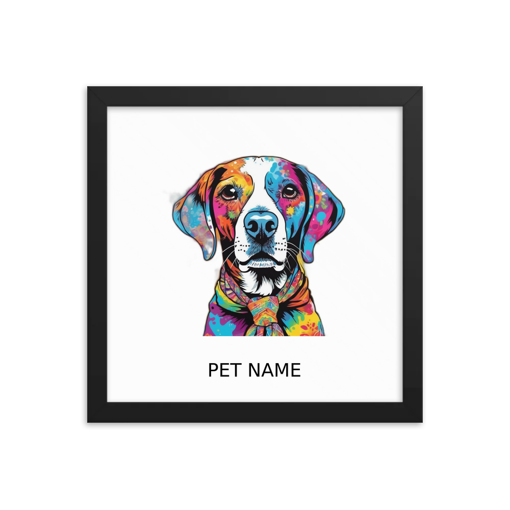 PugMug Custom Pointer Dog Framed Print with Your Pet’s Name