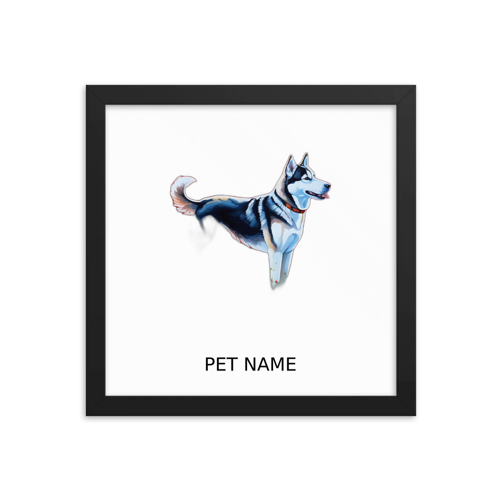PugMug Custom Siberian Husky Framed Print with Your Pet’s Name