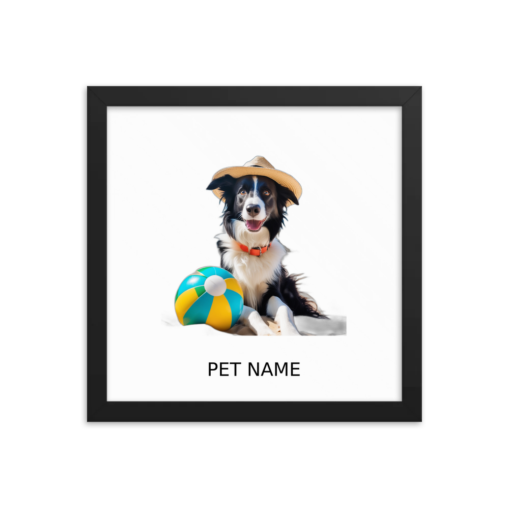 PugMug Custom Border Collie Framed Print with Your Pet’s Name