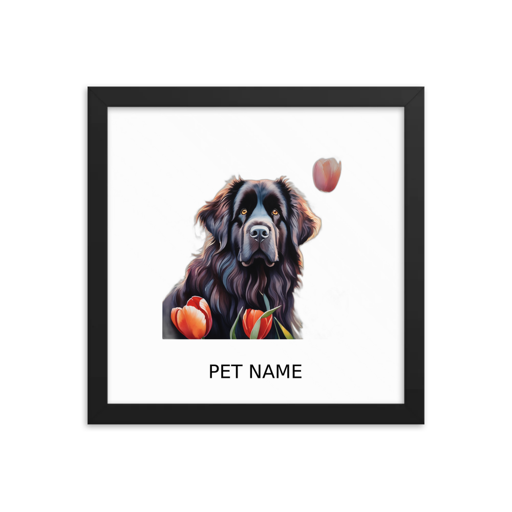 PugMug Custom Newfoundland Framed Print with Your Pet’s Name